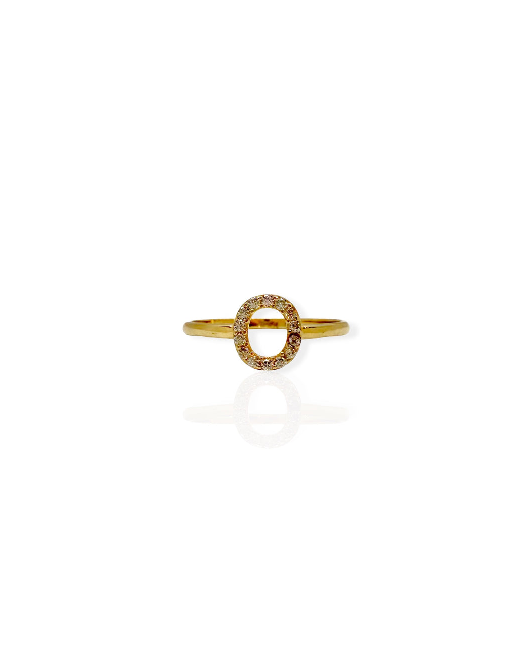 14k Gold Letter O Ring (7.25)
