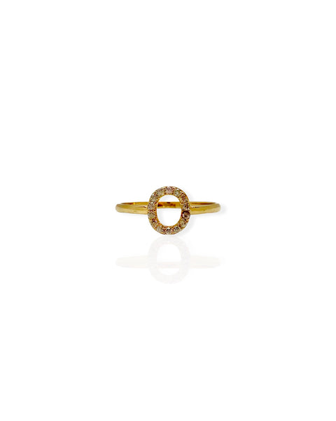 14k Gold Letter O Ring (7.25)