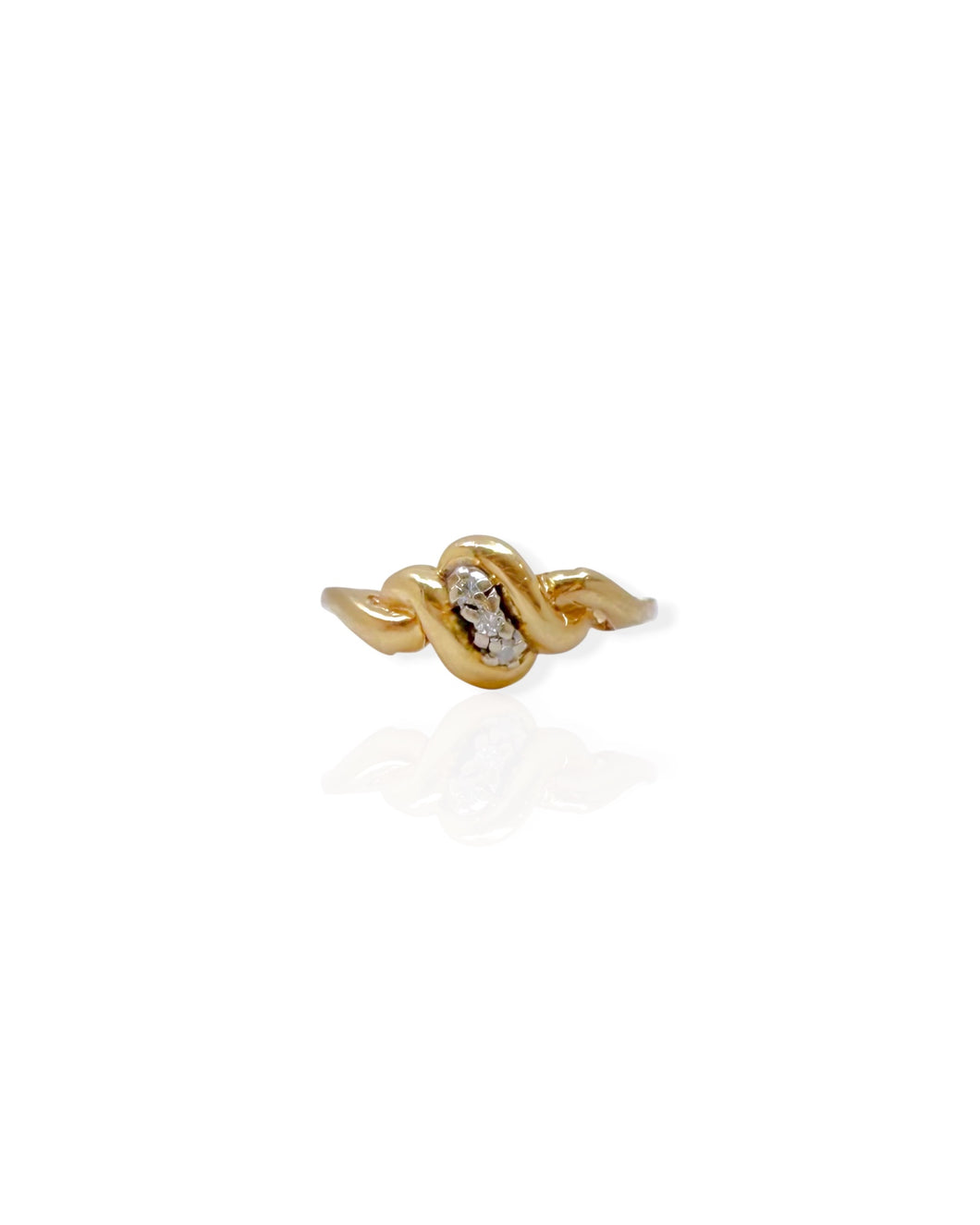 14k Gold Diamond Swirl Ring (5.75)