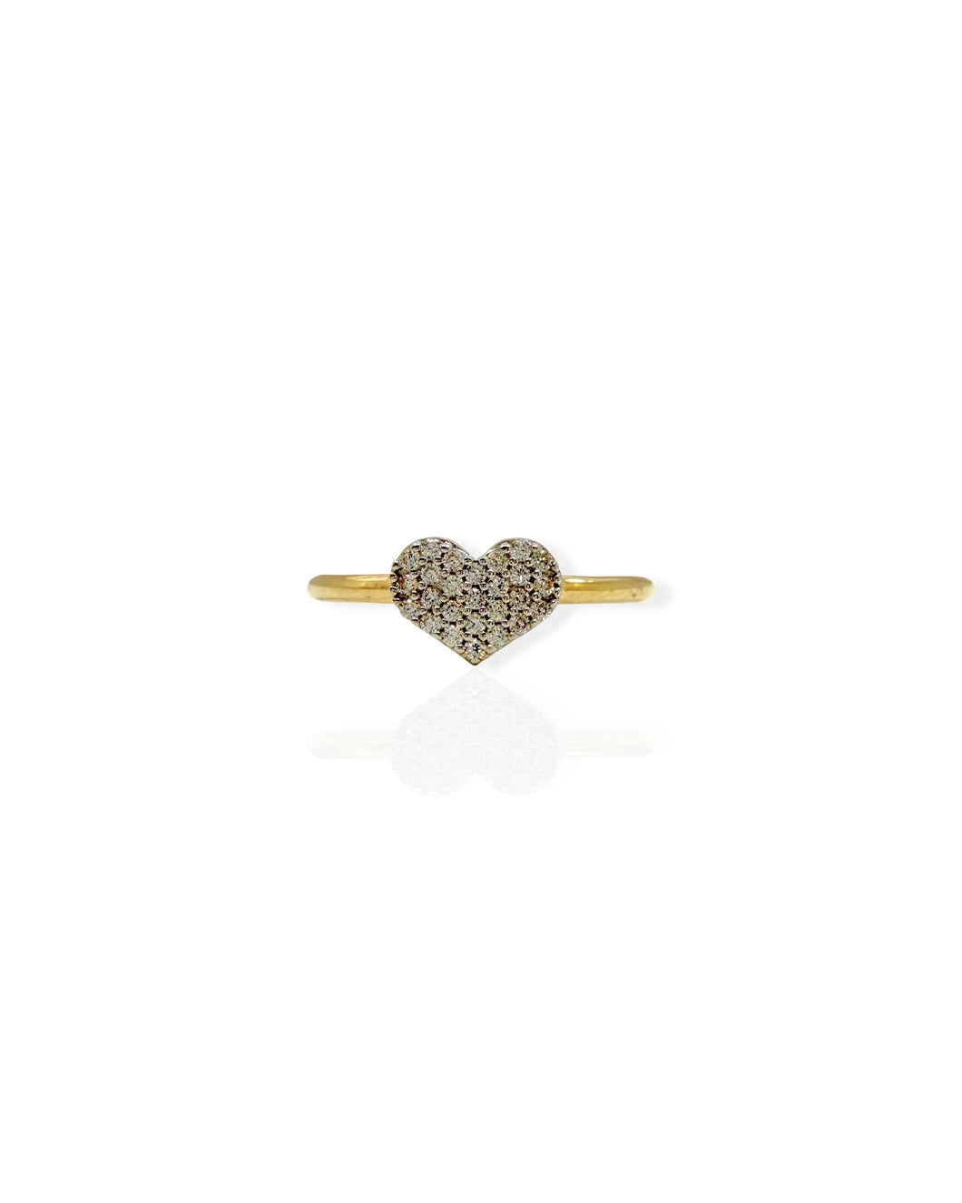 14k Gold Heart Pave Ring (7.5)