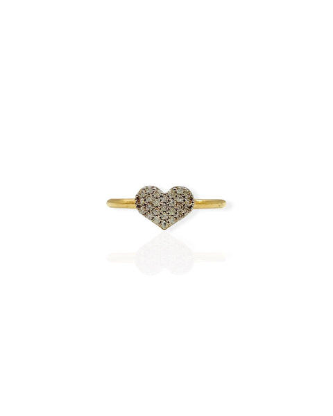 14k Gold Heart Pave Ring (7.5)