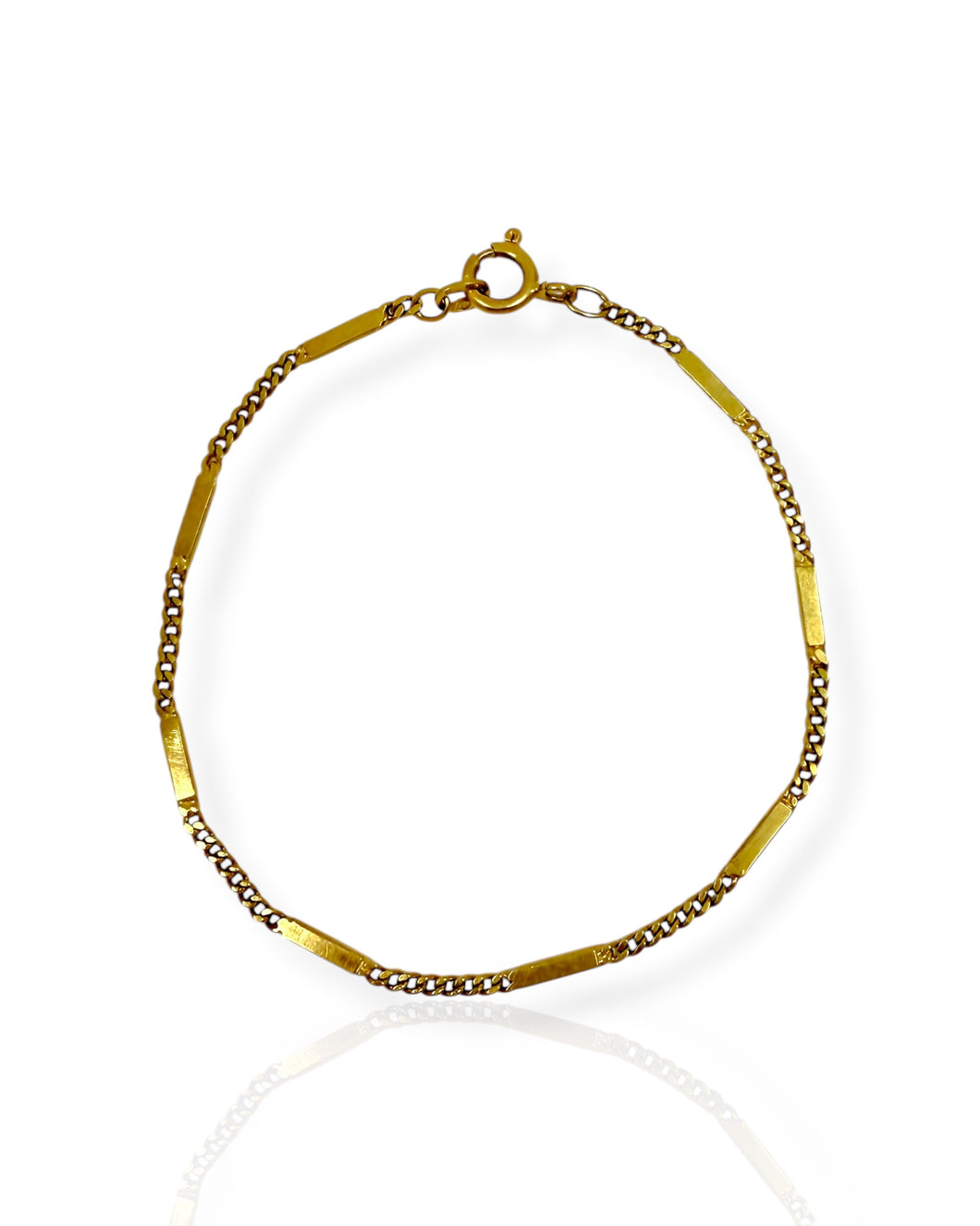18k Gold Bar Station Bracelet (7.5