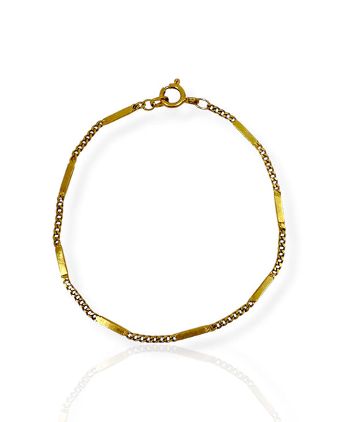 18k Gold Bar Station Bracelet (7.5