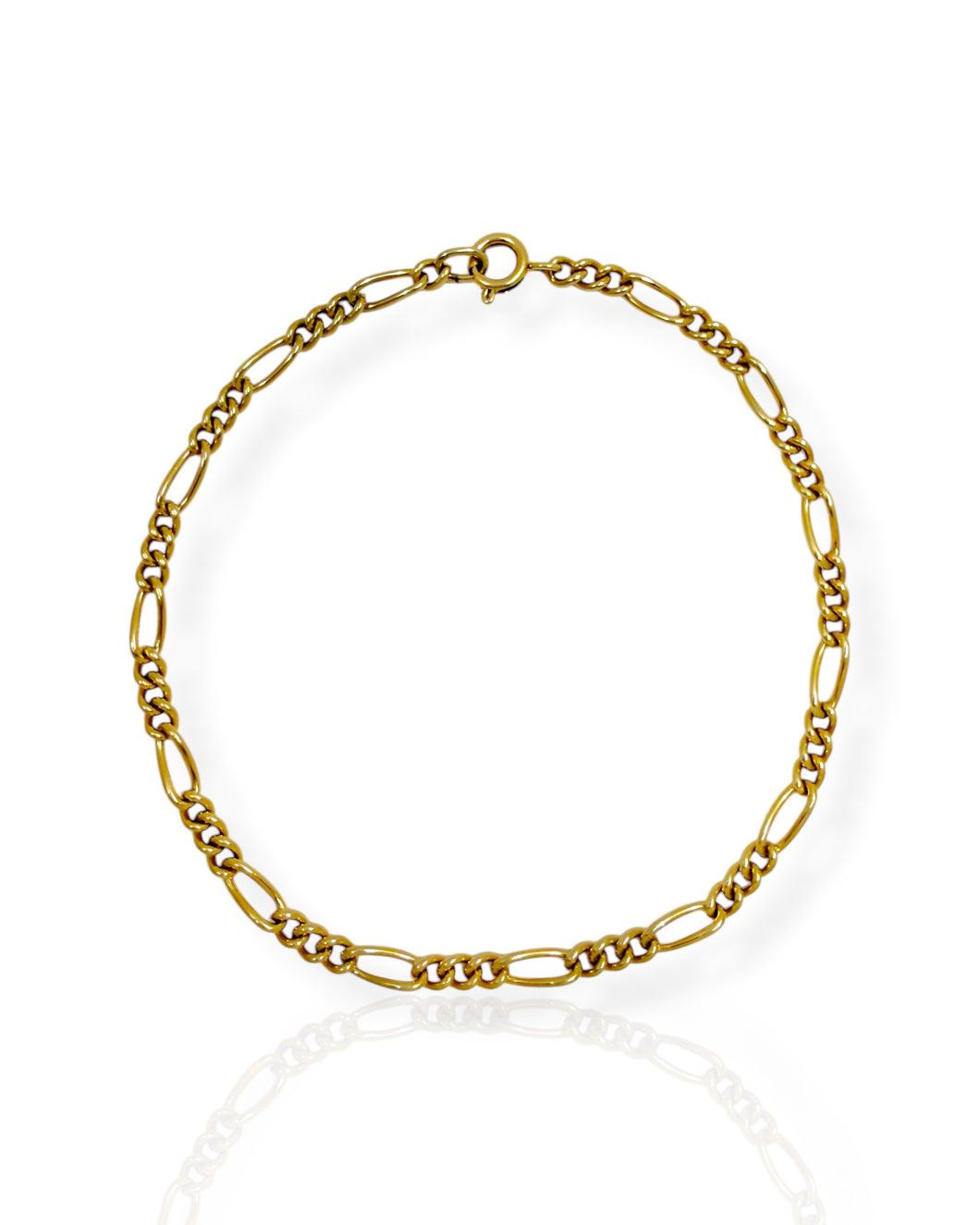 14k Gold Figaro Chain Bracelet (7.825