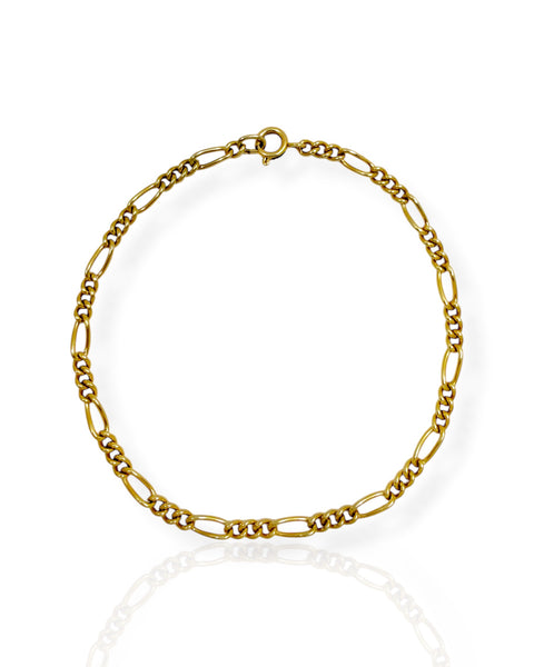 14k Gold Figaro Chain Bracelet (7.825