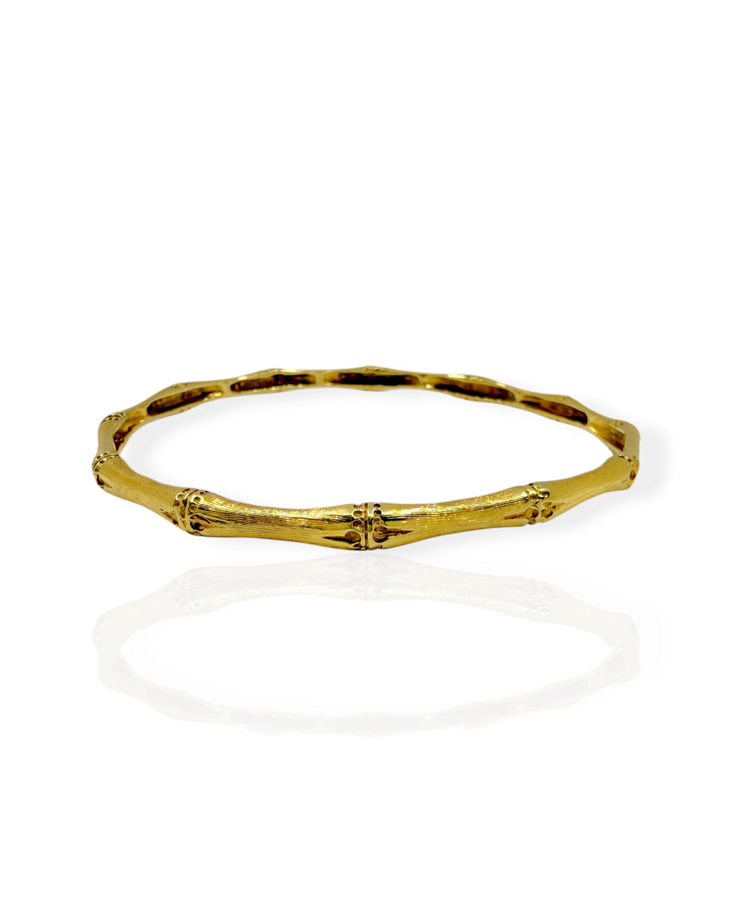 18k Gold Bamboo Bangle (8