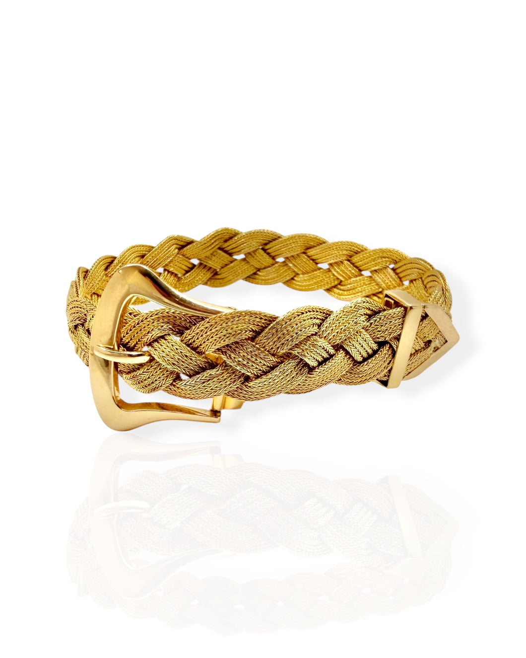 14k Gold Woven Buckle Bracelet (adjustable)