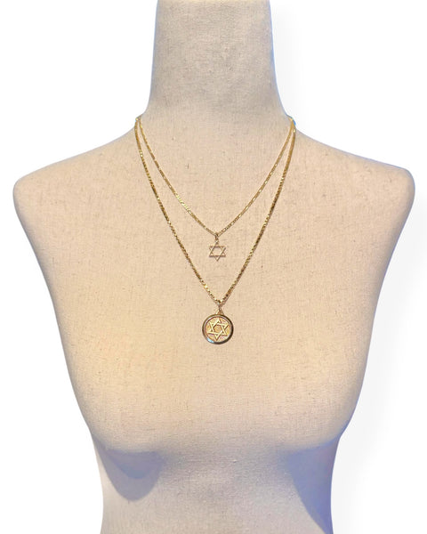 14k Gold Star of David Charm