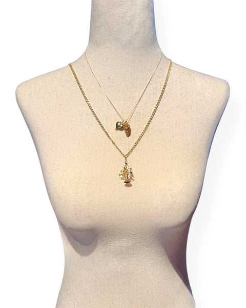 14k Gold Pinecone Charm