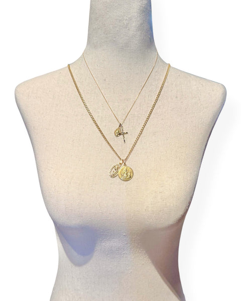 14k Gold Cross Charm