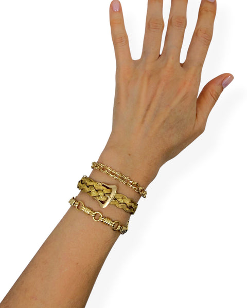 14k Gold Double Ring Bracelet (7.25")