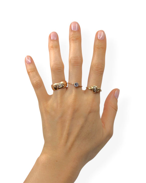 14k Gold Diamond Swirl Ring (5.75)