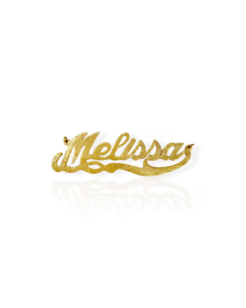 14k Gold Melissa Nameplate Charm