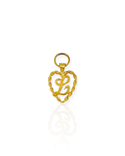 14k Gold Letter L Charm