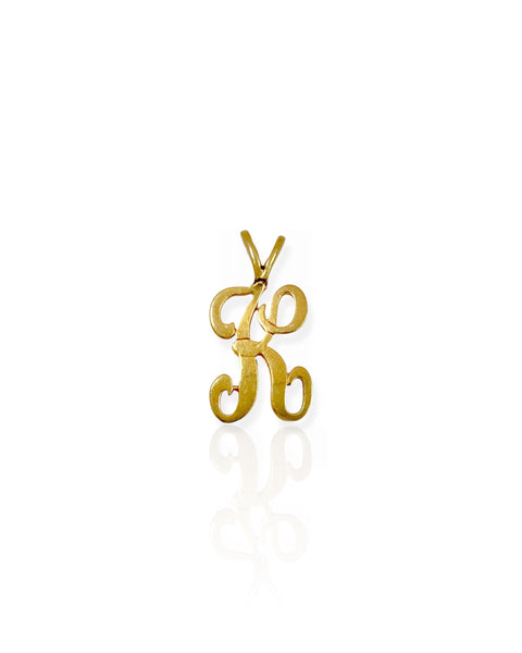 14k Gold Letter K Charm