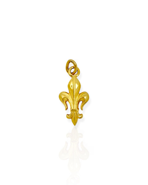18k Gold Fleur De Lis Charm