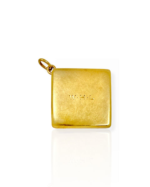 14k Gold Tiffany Square Locket Charm
