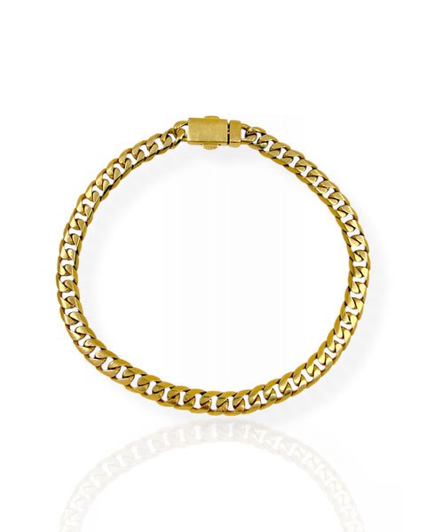 18k Gold Curb Chain Bracelet (7.875