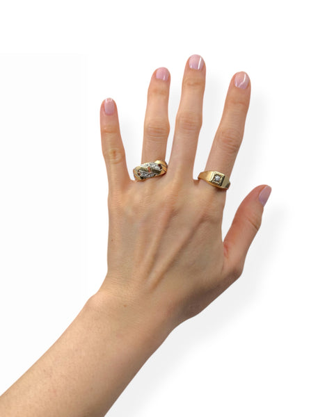 14k Gold Diamond Curb Chain Ring (10)