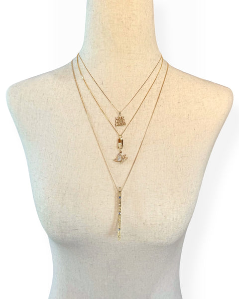 14k Gold Diamond Butterfly Charm