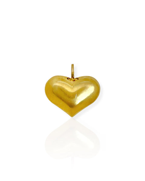 14k Gold Puffy Heart Charm