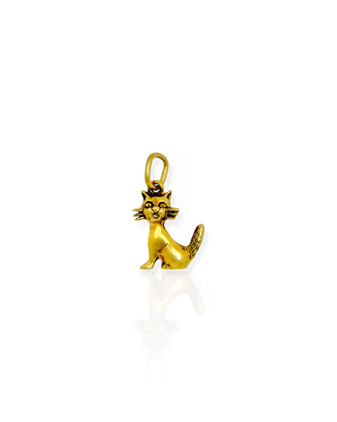18k Gold Cat Charm