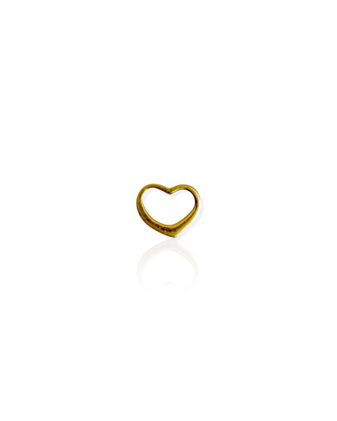 14k Gold Heart Outline Charm