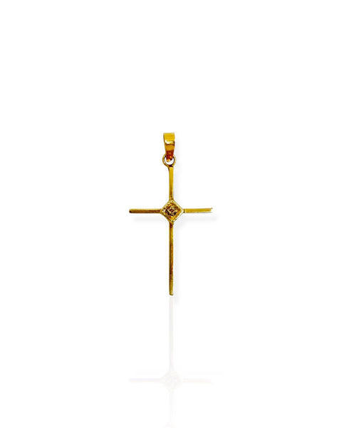 14k Gold Cross Charm