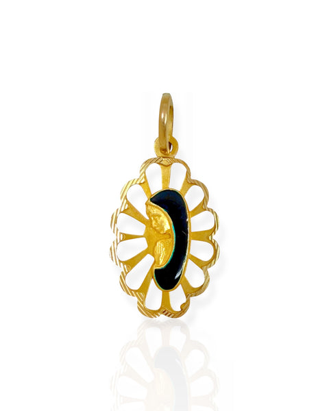 18k Gold Mother Mary Charm
