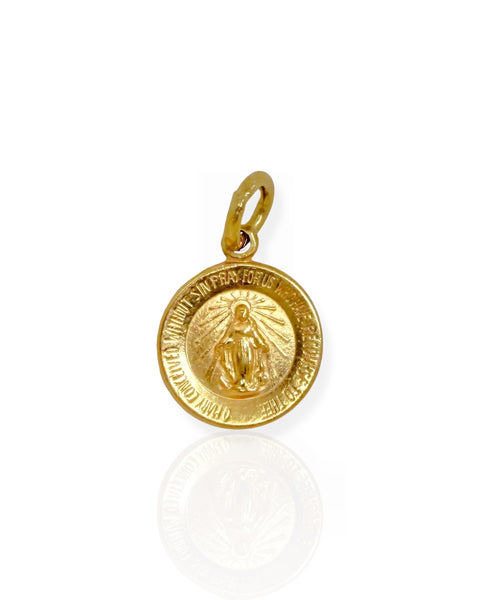 14k Gold Miraculous Medal Charm