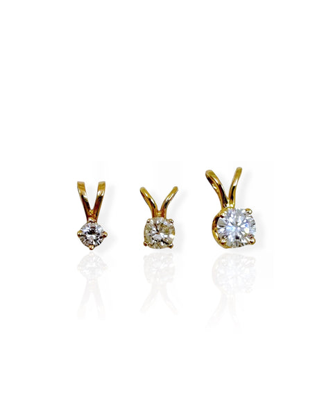14k Gold Diamond Solitaire Charm