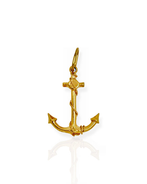 14k Gold Fouled Anchor Charm