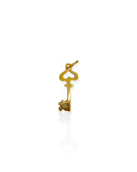 14k Gold Skeleton Key Charm
