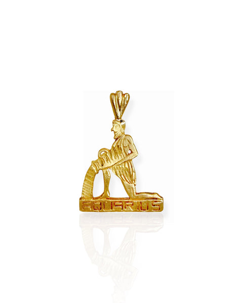 14k Gold Aquarius Charm