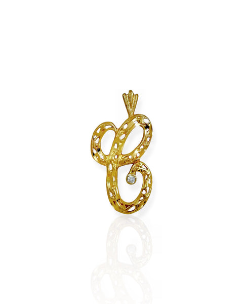 14k Gold Letter C Charm
