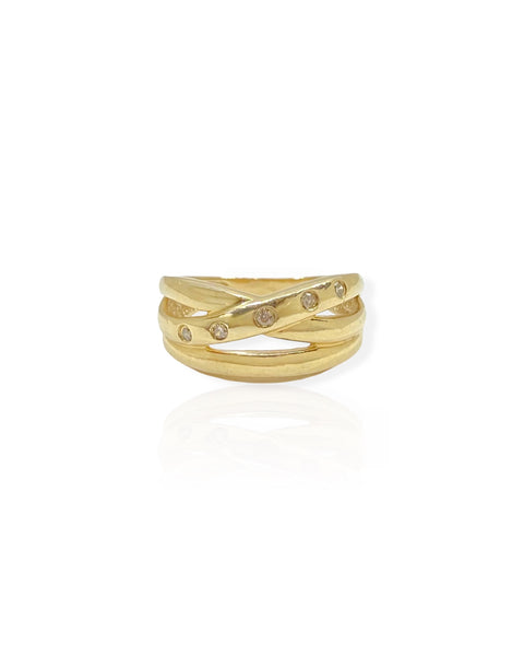 14k Gold Diamond Overlap Ring (6.25)
