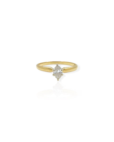 14k Gold Marquise Diamond Ring (5.5)