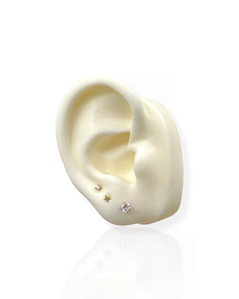 14k White Gold Diamond Stud Earrings