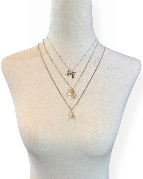 14k Gold Letter V Charm