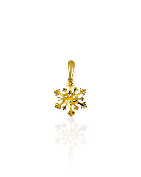 18k Gold Snowflake Charm