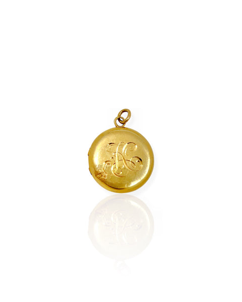 14k Gold Letter K Locket Charm