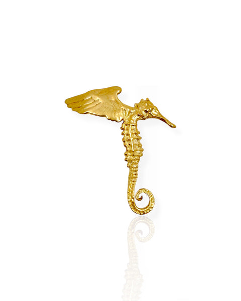 10k Gold Winged Seahorse Charm