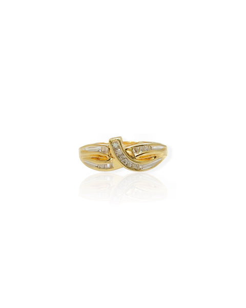 14k Gold Channel Set Double Shank Ribbon Diamond Ring (7)
