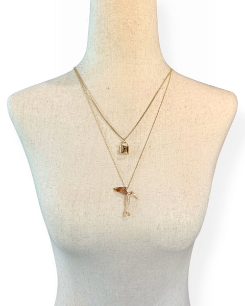 10k Gold Winged Seahorse Charm