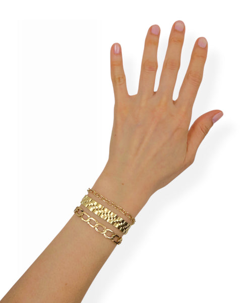 14k Gold Panther Chain Bracelet (6.75")