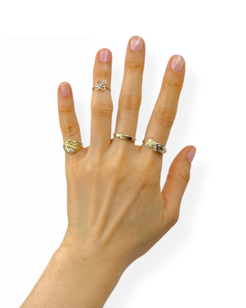 14k Gold Diamond Letter L Ring (1.75)