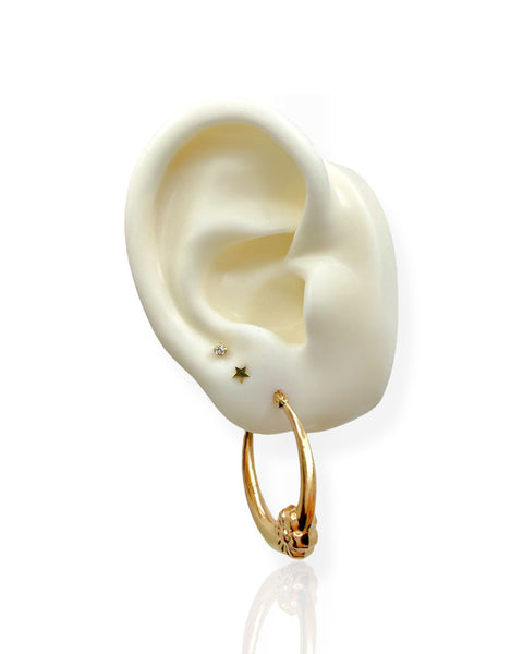 10k Gold Flower Hoop Earrings