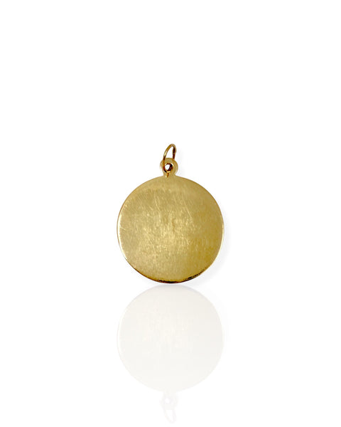14k Gold Circle Disk Charm