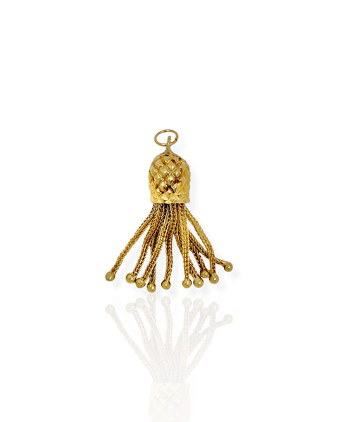 14k Gold Tassel Charm