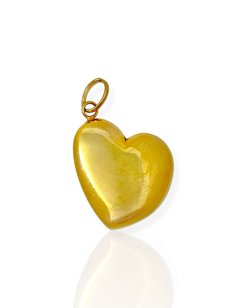 18k Gold Puffy Heart Charm